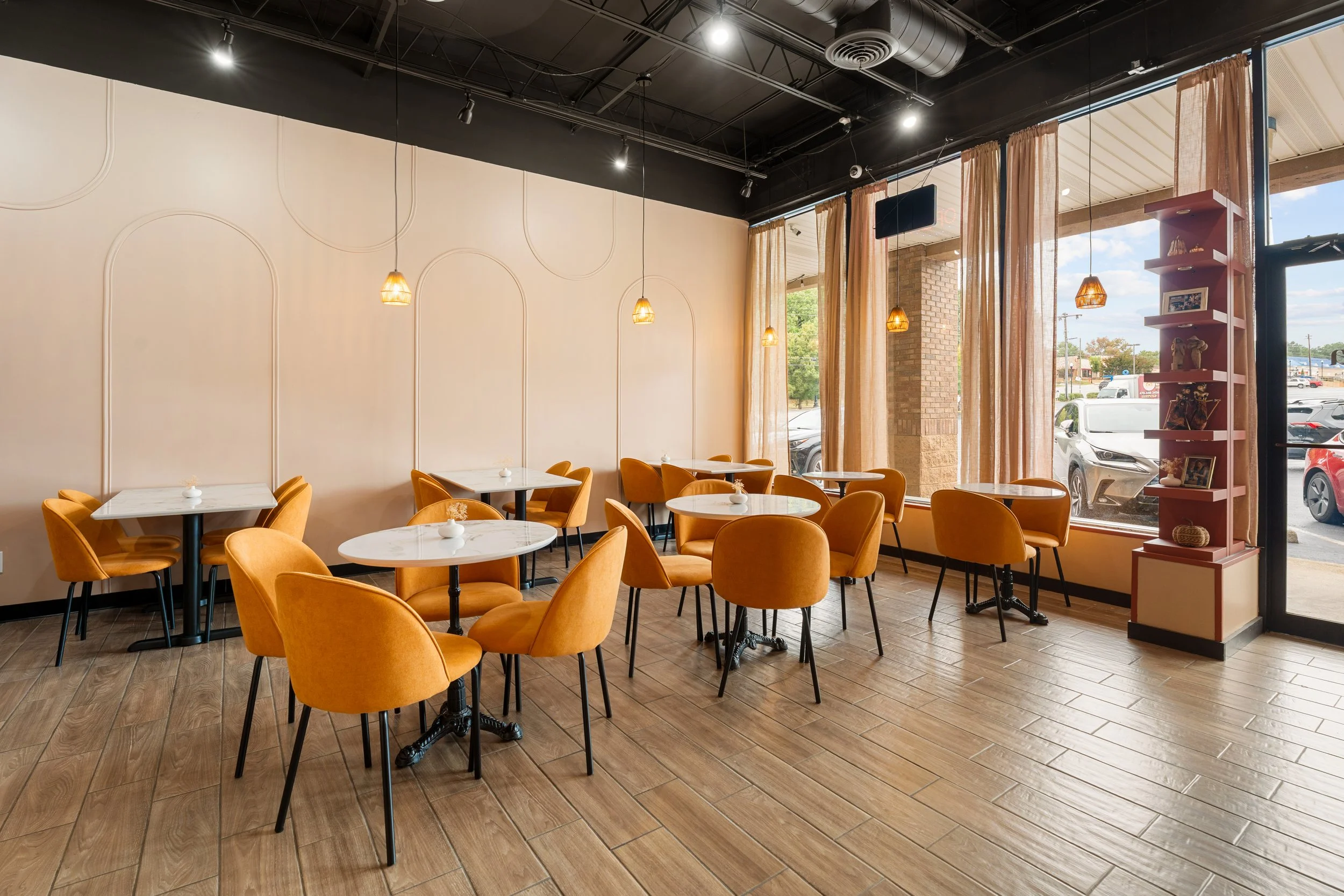 Warm interior of Gula restaurant